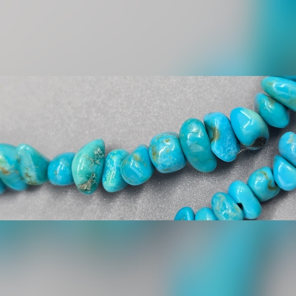 Blue Stone And Sterling Silver Beaded Necklace - Picture 5 of 5
